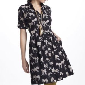 Anthropologie Porridge Zebra Print Dress HTF